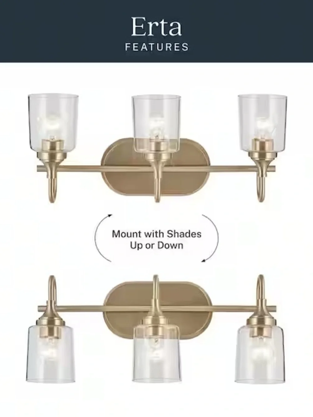 Kichler Erta Champagne Bronze Bathroom Vanity Light - Picture 7 of 8